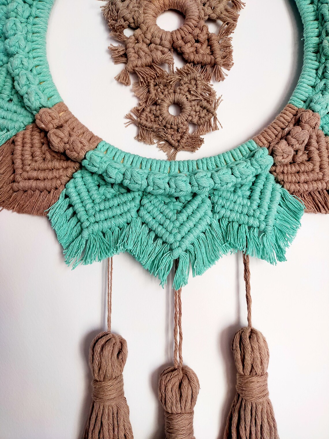 Large Macrame Wall Hanging Front Door Wreath With Tassels Etsy