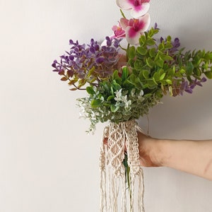 Bouquet Wrap for Boho Wedding, Bridal Flower bouquet for Retro Bride, Bohemian Wedding Accessory. image 4