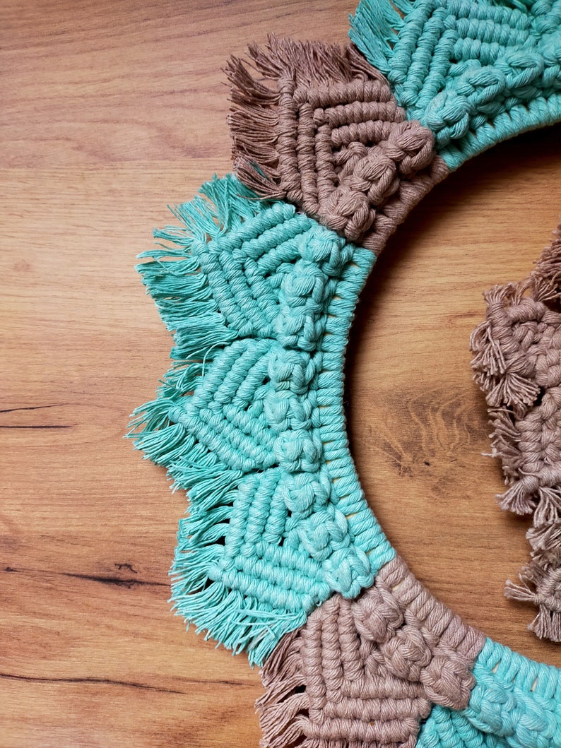 Large Macrame Wall Hanging Front Door Wreath With Tassels Etsy