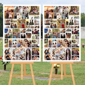 Funeral Collage Template Memorial Poster, 24x36, 20x30, 18x24, 16x24