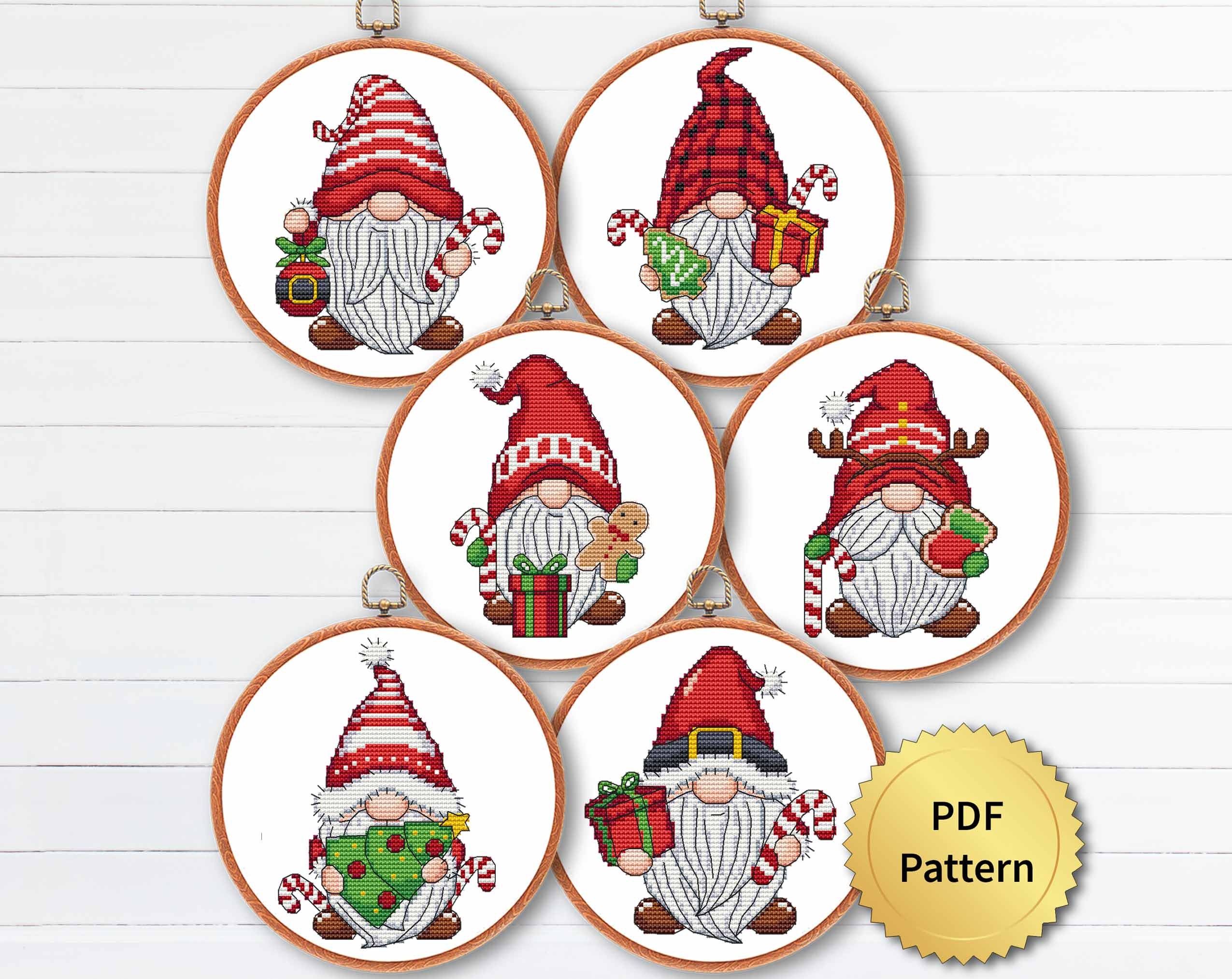 cheap times  natal design オーナメント Christmas Gnome Cross Stitch Pattern, Easy Cute Christmas