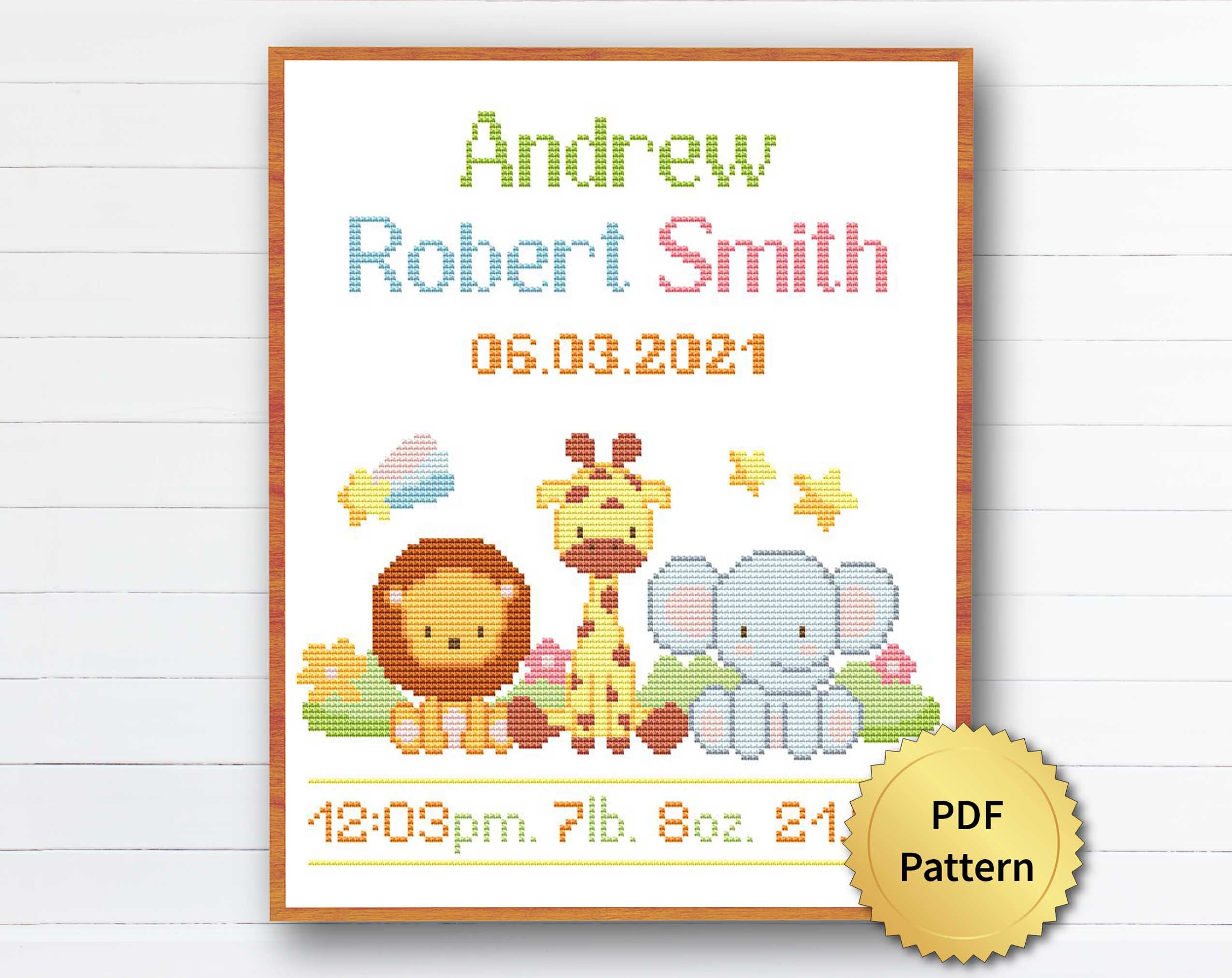 Letistitch Baby Girl Birth Record Cross Stitch Kit, 56 OFF