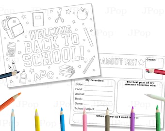 Back To School Coloring Pages: 'About Me' Activity (Digital Download)