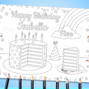 Printable Personalized Coloring Pages - Rainbow Cake Coloring Pages ...