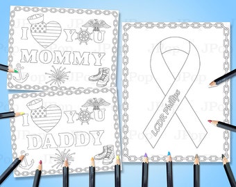 Personalized US Navy Coloring Pages: Military Kids (Digital Download)