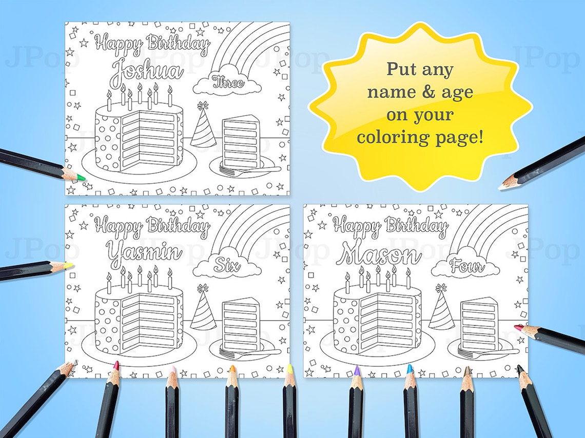 Personalized Coloring Pages Rainbow Cake Coloring Pages Rainbow Cake ...