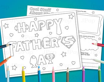 Happy Father's Day Coloring Pages (Digital Download)
