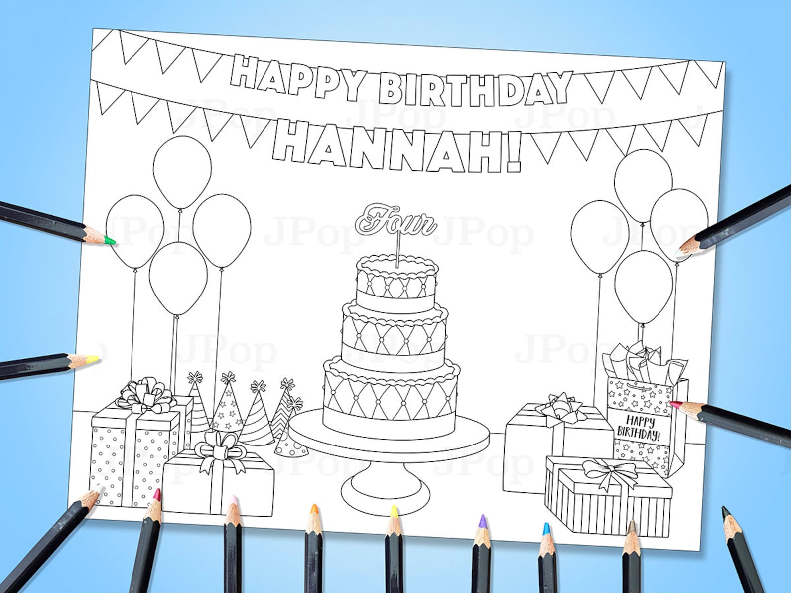 Happy Birthday Coloring Pages Happy Birthday Personalized Coloring ...