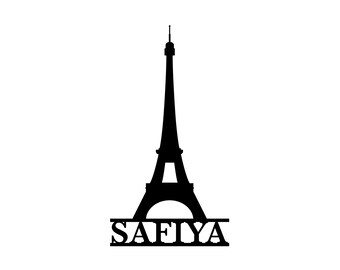 Personalized Eiffel Tower Silhouette: Custom Name Vector (Digital File)