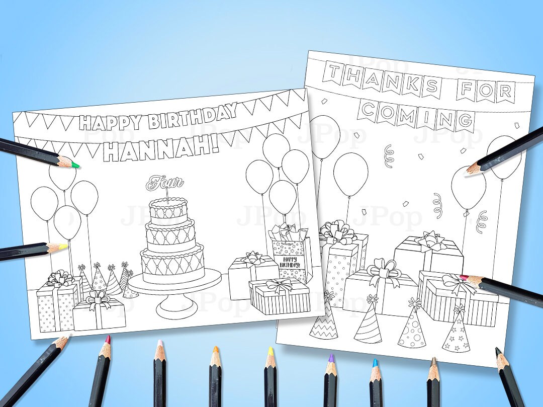 Happy Birthday Coloring Pages Happy Birthday Personalized Coloring ...