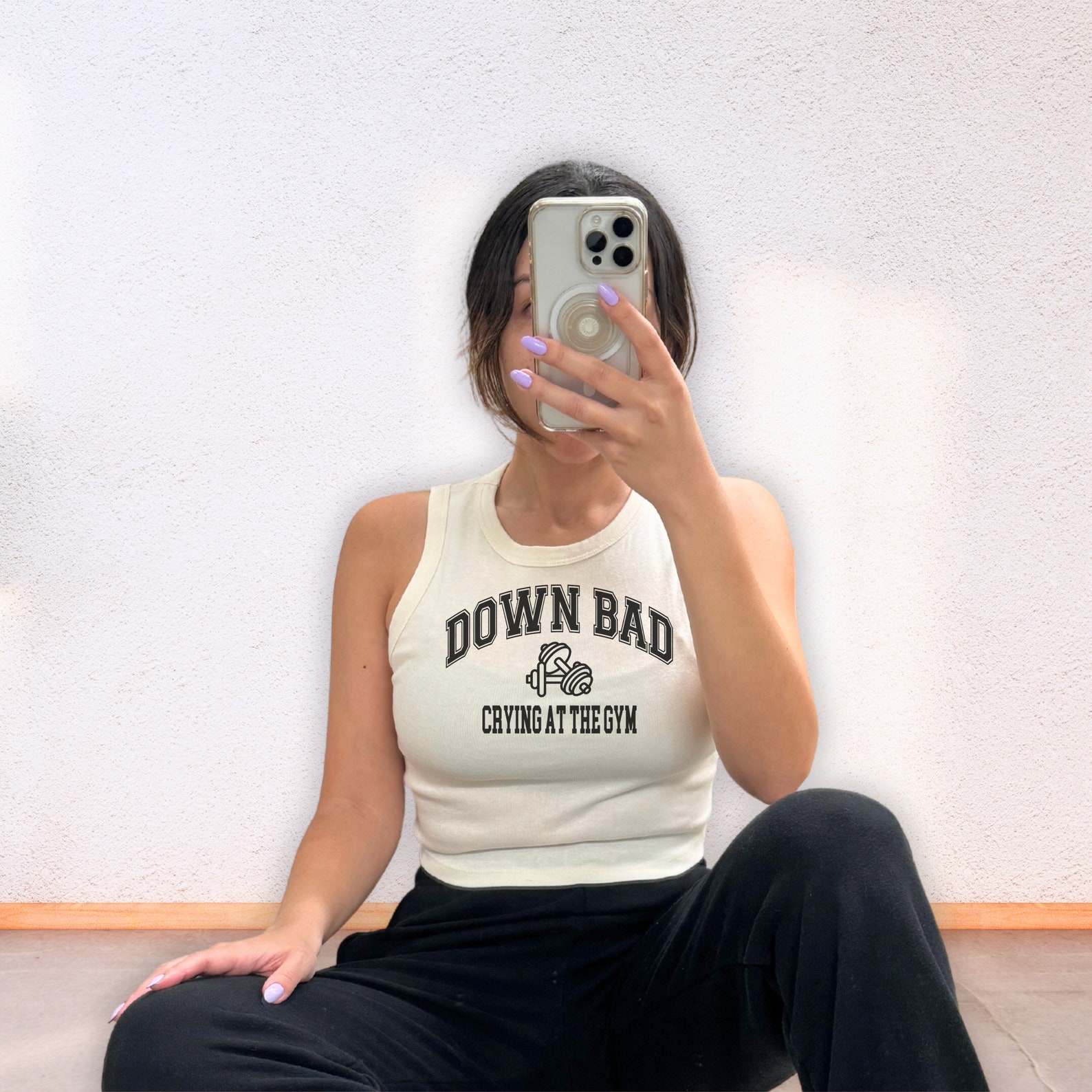 Crying at the Gym Tank Top,down Bad Gym Shirt,women's Cropped Racer ...