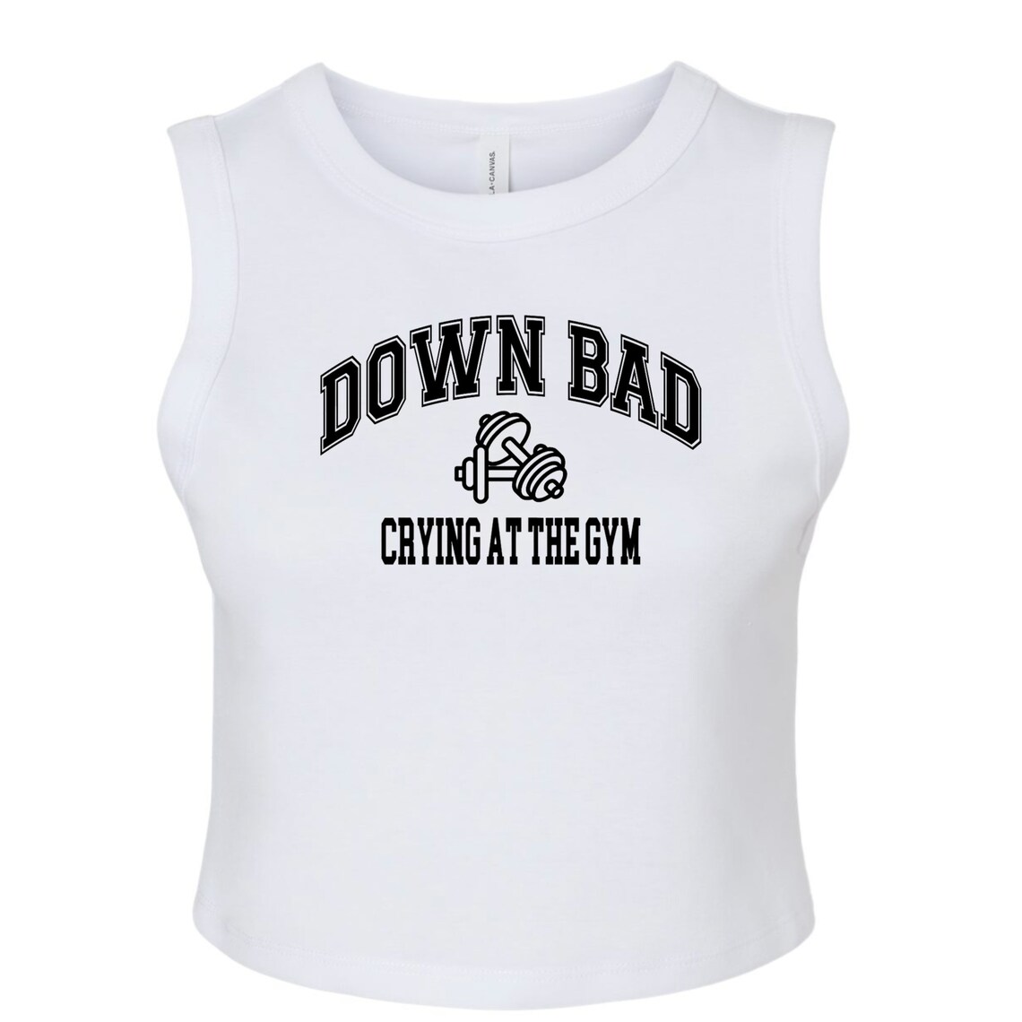 Crying at the Gym Tank Top,down Bad Gym Shirt,women's Cropped Racer ...