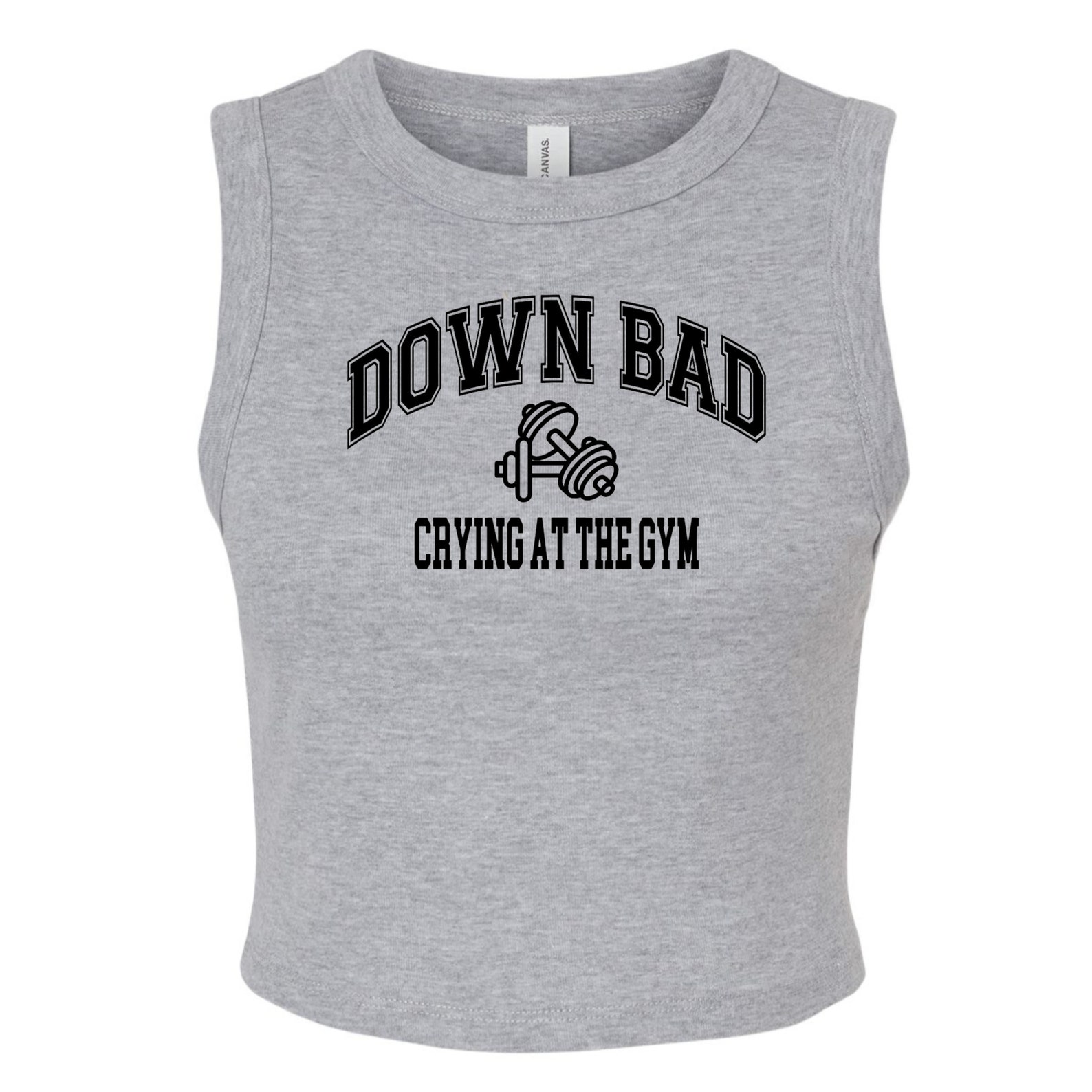 Crying at the Gym Tank Top,down Bad Gym Shirt,women's Cropped Racer ...
