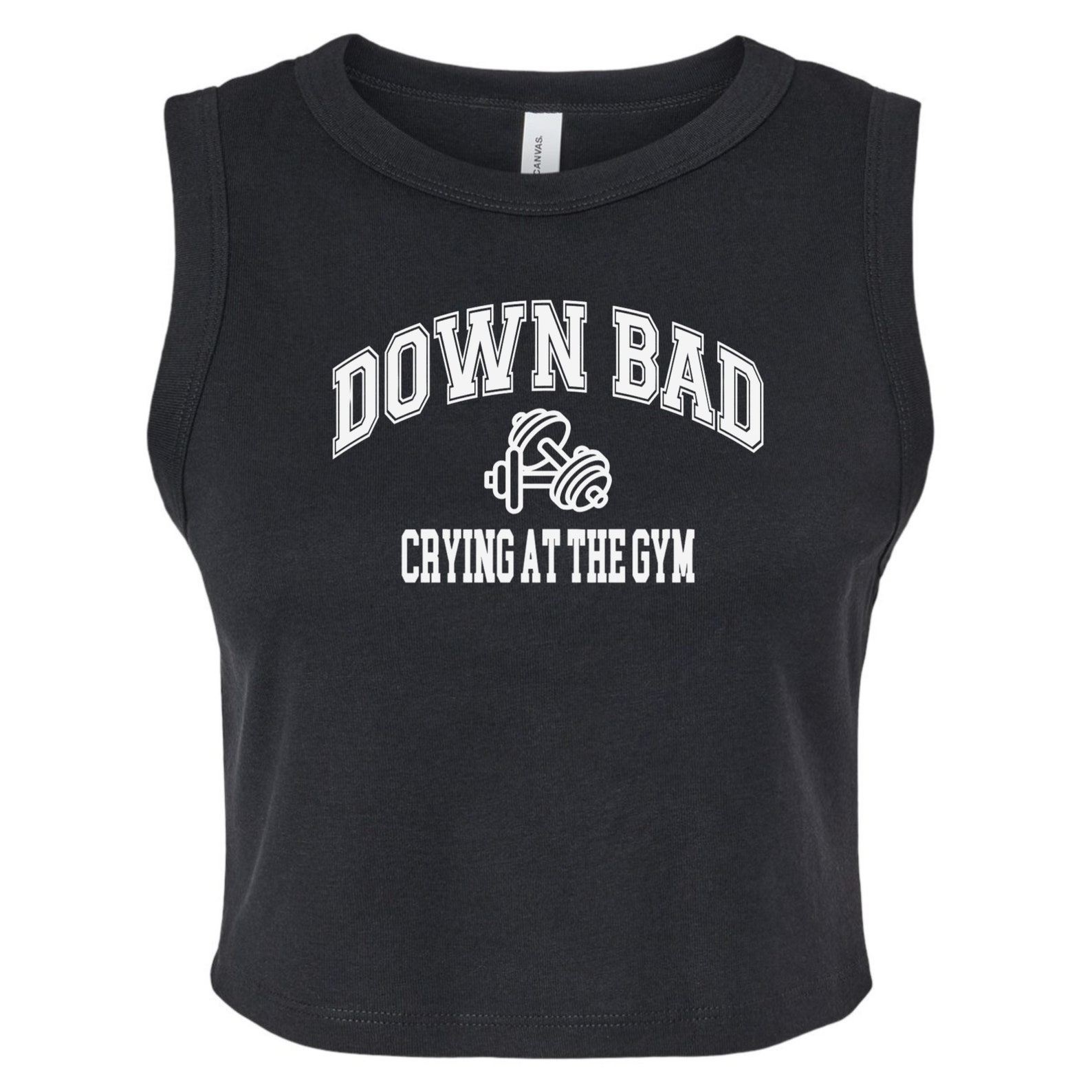 Crying at the Gym Tank Top,down Bad Gym Shirt,women's Cropped Racer ...