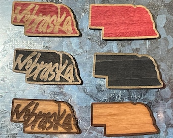 Nebraska State Magnet, Handmade Wood NE Magnet, Rustic Nebraska Gift, Home State Decor, Midwest Souvenir