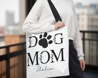 dog mom tote bags, personalized dog mom tote, Mom dog tote bag, gifts for dog mom, gifts for mom tote bag, custom tote bags, dog mom gift