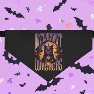 Cat Bandana Halloween, Pet bandana Halloween, witchcraft whiskers Halloween bandana, spooky bandana, pet bandana, cat bandana collar