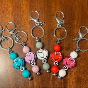 Silicone Beaded Nurse Bar Keychains