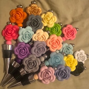 Flower Beaded Wine Stoppers TONES