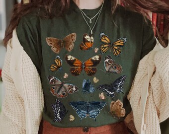 Moth Shirt Goblincore Shirt Forestcore Dark academia shirt Moth tshirt  Cottagecore shirt Goblincore clothing Cottagecore clothing insect