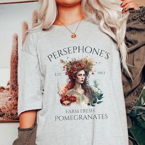 Persephone&#39;s Pomegranates Shirt Persephone Shirt Greek Mythology Shirt Dark Academia Shirt
