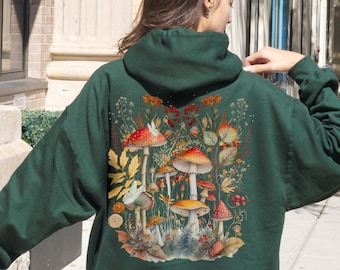 Mushroom Hoodie Cottagecore Hoodie Goblincore hoodie dark cottagecore clothing goblincore aesthetic mushroom hoody oversized hoodies