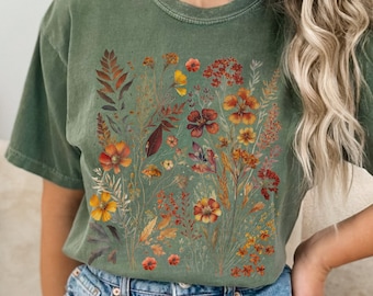 Granola Girl Shirt Vintage Cottagecore Shirt Goblincore shirt Boho wildflowers shirt Nature Shirt Botanical Shirt Autumn Aesthetic