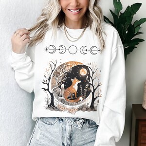 Goblincore sweatshirt fox witchy whimsigoth t-shirt celestial fairycore dark cottagecore shirt nature witch witchy aesthetic shirt