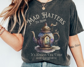 Vintage Alice in Wonderland Shirt Mad Hatter Shirt Tea Party Shirt Dark Academia shirt book shirt booktok books shirt bookish shirt
