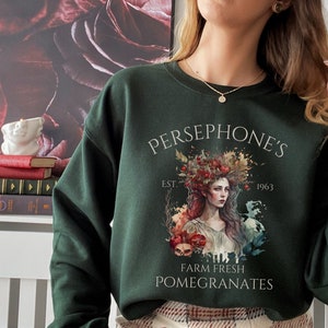 Persephone Sweatshirt Greek Mythology Shirt Dark Academia Sweater Dark Cottagecore Dark Academia Clothing Women Dark Academia Aesthetic
