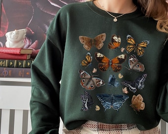 Motte Sweatshirt Motte Sweatshirt Goblincore Sweatshirt Cottagecore Sweatshirt Forestcore Kleidung Goblincore Kleidung Insekten Pullover Müsli Girl