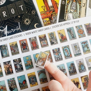 78 PEGATINAS DE TARJETAS DE TAROT / Pegatinas de Tarot / Pegatinas de Tarot para diario / Pegatinas de Diario de Tarot / Pegatinas de Planificador de Tarot