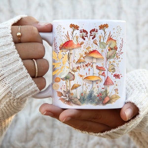 Mushroom mug cottagecore coffee mug mushroom ceramic mug mushroom cup enchanted forest mug mother's day mug father's day mug cottage core