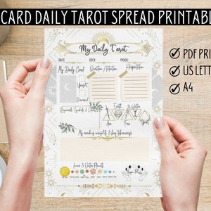 Eén kaart DAGELIJKSE TAROTSPREAD | Dagelijks tarotdagboek | Dagelijks tarotdagboek digitaal | Tarot dagboek afdrukbare bestanden | Digitaal Tarotdagboek | Pdf