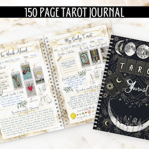 TAROT JOURNAL | Tarot Stickers | Tarot Planner | tarot card tracker | 150 page tarot journal | daily tarot journal book | tarot workbook