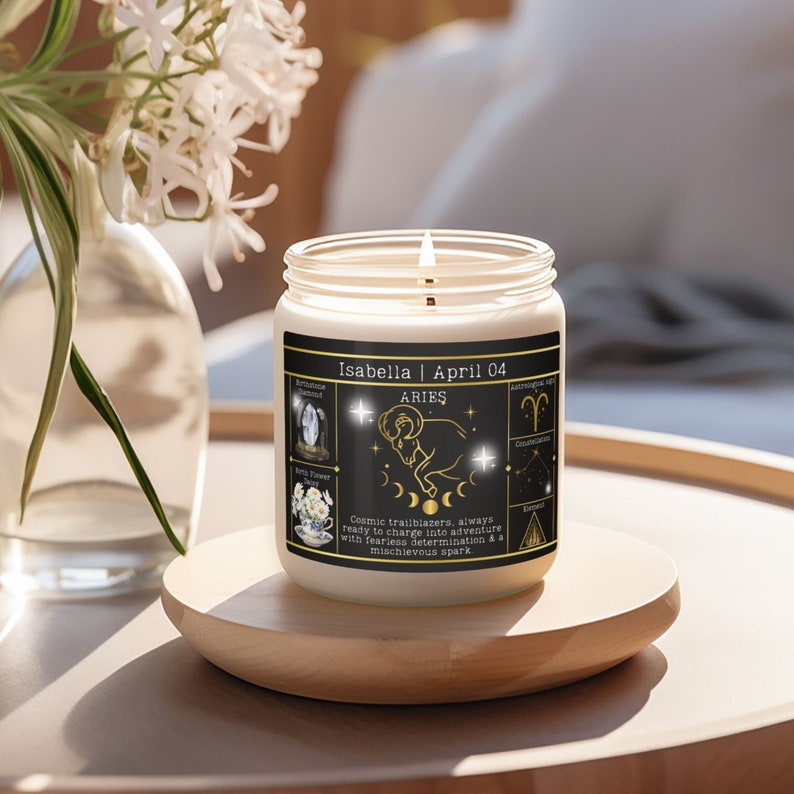 Personalized zodiac candle gifts birthdate candle zodiac gift image 5