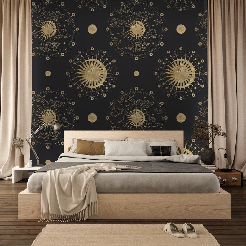 Celestial Peel and Stick Wallpaper Witchy Wall Décor - Etsy