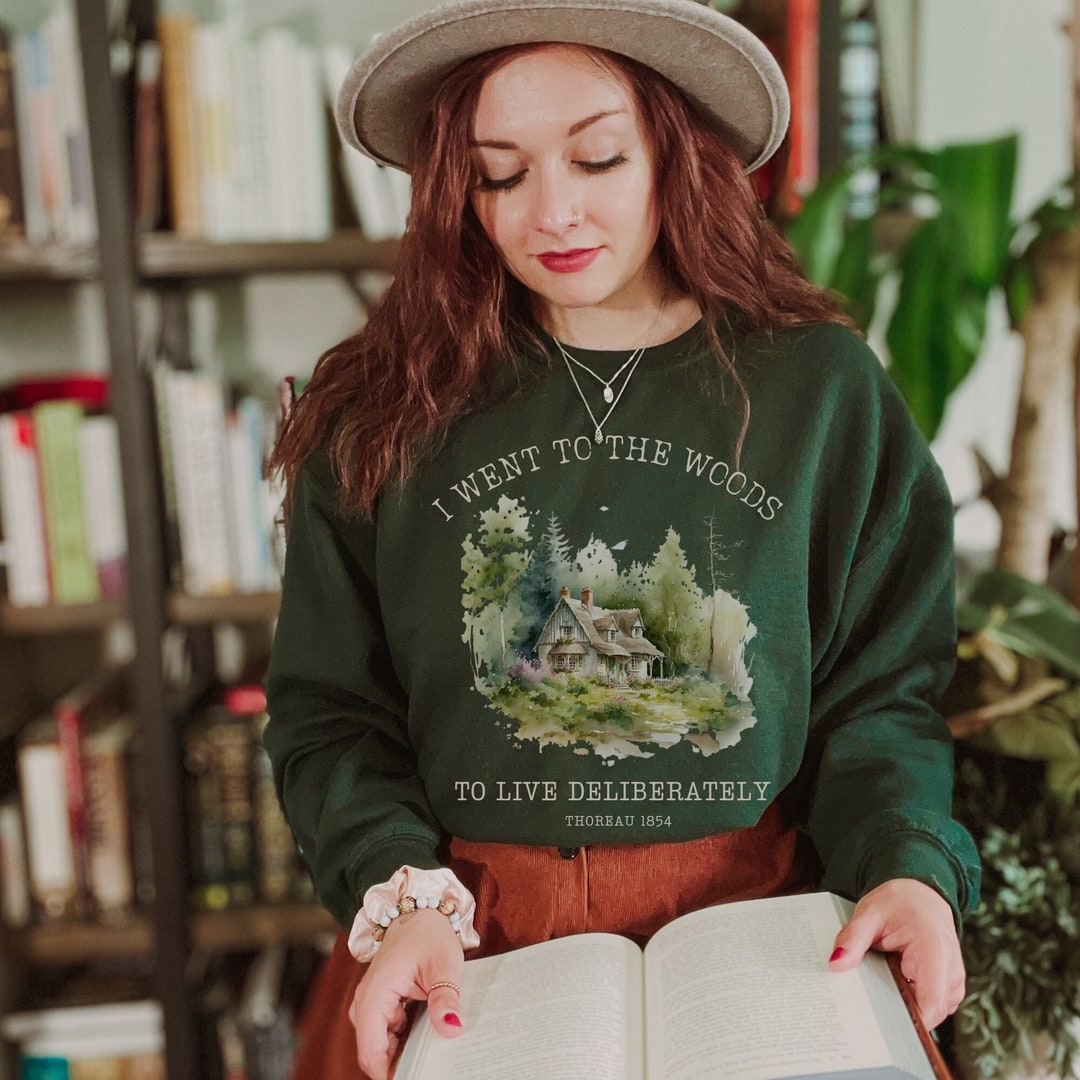 Thoreau Dark Academia Clothing Book Sweatshirt Bookish Etsy