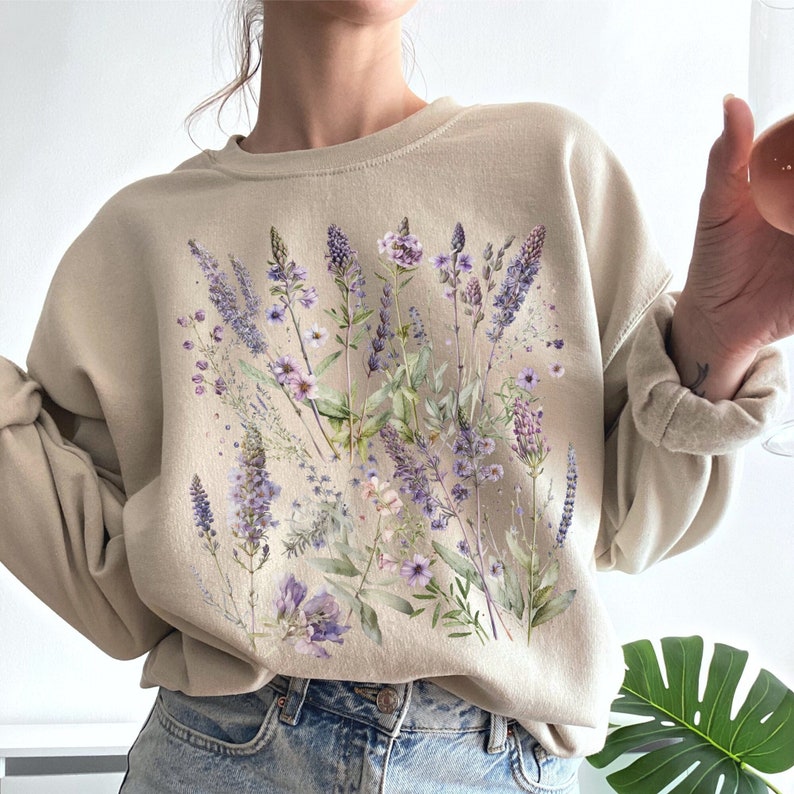 Wildflowers Sweater Spring Clothing for Women Green Witch Etsy
