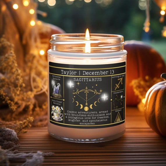 Personalized zodiac candle gifts birthdate candle zodiac gift candle birthstone candle birth flower candle gift zodiac astrology candles