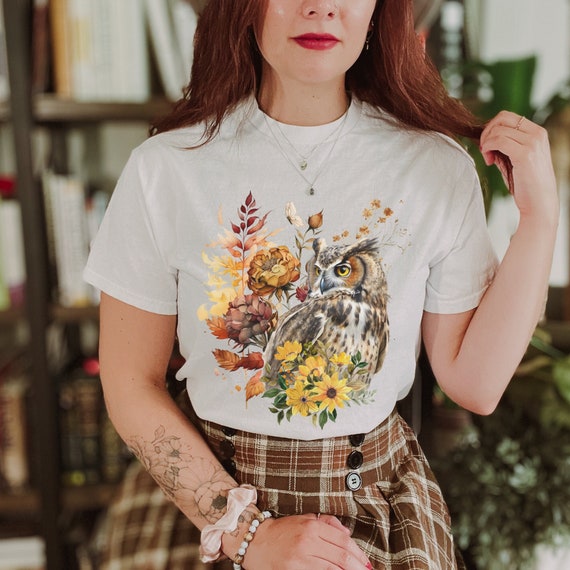 Goblincore Shirt Owl shirt womens forestcore clothing cottagecore shirt fall owl shirt granola girl goblincore clothing women's owl shirt