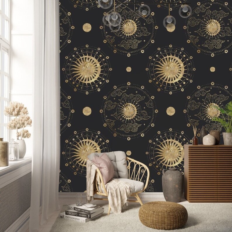 Celestial Peel and Stick Wallpaper Witchy Wall Décor - Etsy