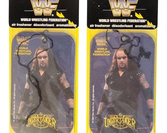 Vintage WWF Undertaker Air Freshener 1998 – Set of 2 - New Sealed Wrestling Memorabilia Retro WWE