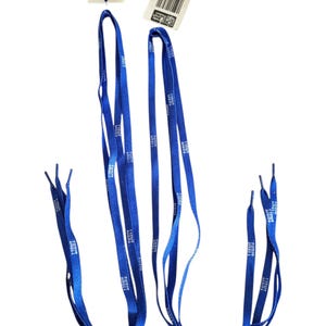 May include: Two pairs of blue shoelaces with the word "LIONS" printed in white. Each lace is 45 inches long. The laces are new with tags, one featuring the NFL logo.