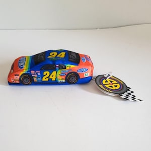 Vintage Jeff Gordan #24 Dupont NASCAR Plush Toy Car - Speedie Beanie Collectible - Monte Carlo Racing Memorabilia Gift