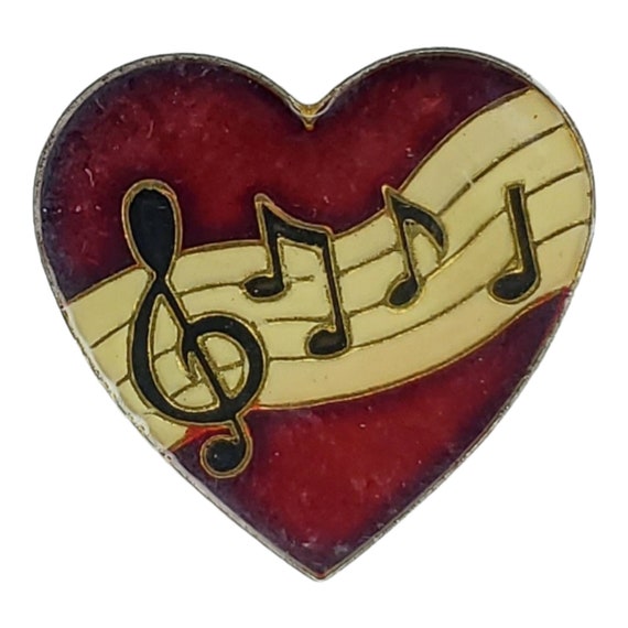 Vintage Enamel Music Pins // Music Notes // I lov… - image 5