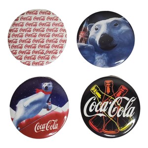 Vintage Pin Backs - Buttons // Coca-Cola pin back buttons // Coke Polar Bear // measures roughly 1.75" in diameter // lot shirt hat pins