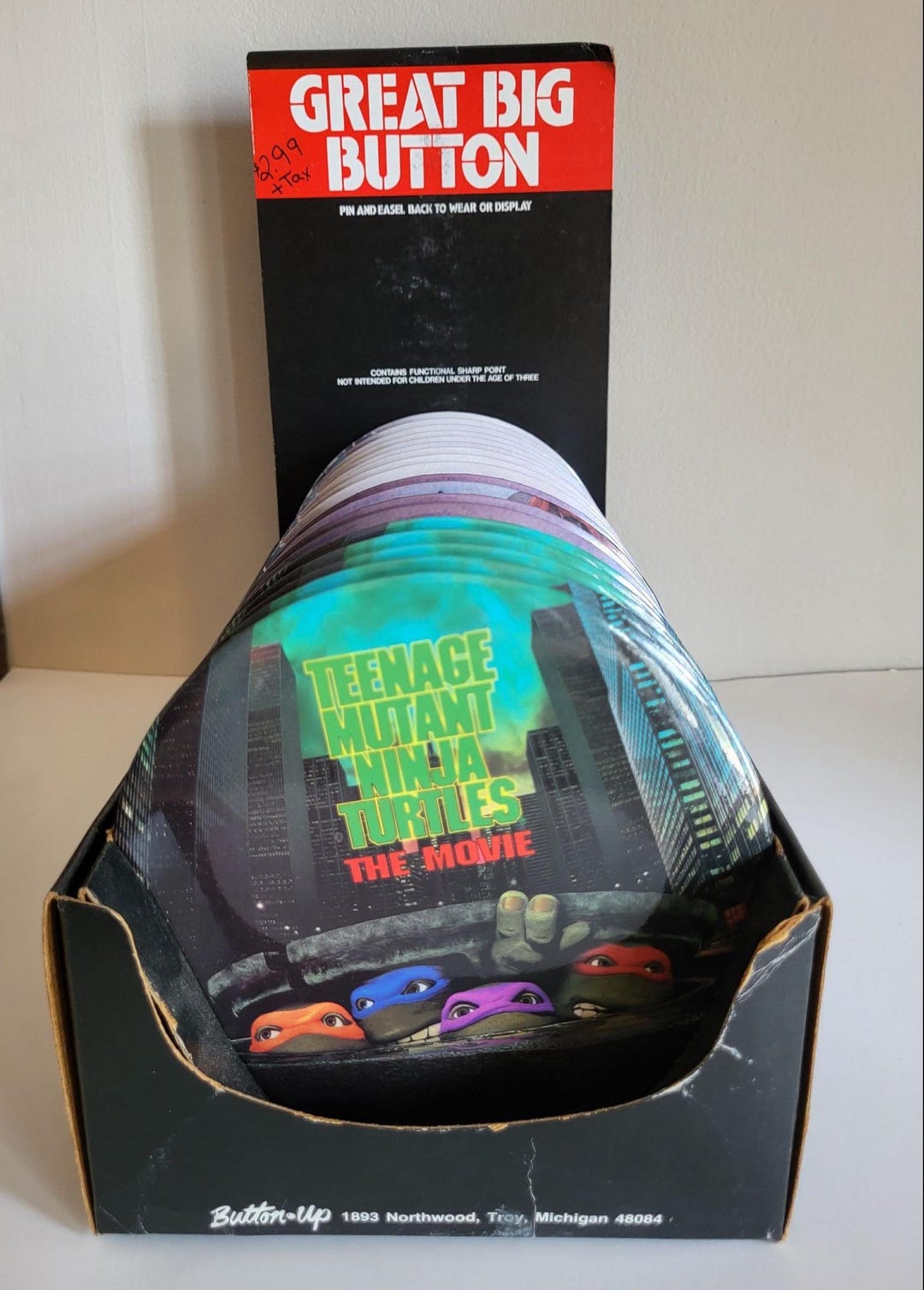 Vintage 1990 Teenage Mutant Ninja Turtles the Movie Pinback Button – 6 ...