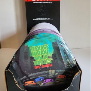 Vintage 1990 Teenage Mutant Ninja Turtles The Movie Pinback Button – 6&quot; Great Big Button – TMNT Collectible by Button-Up // Entire Set