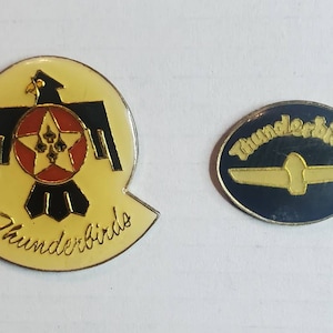 Vintage Enamel Pins // Set of 2 //  Classic Ford Thunderbird // Vintage Classic Car // Rare Retro Pins // Metal pins // NOS VTG